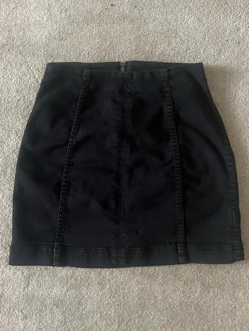 Free People Black Women's Denim Mini Skirt